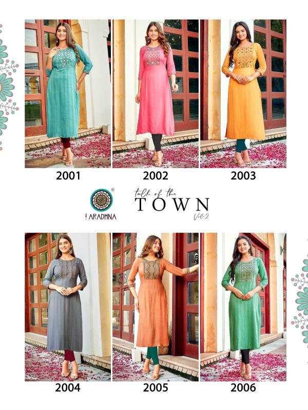 Aradhna Talk Of The Town 2 Fancy Viscose Long Kurti Collection